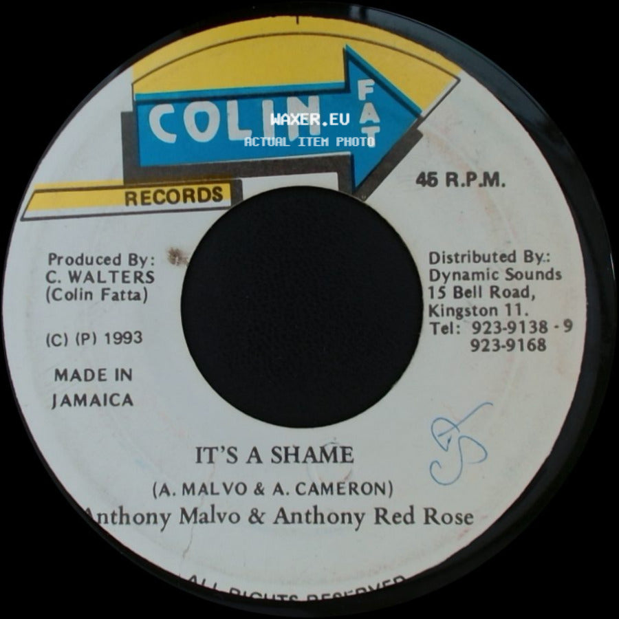 Anthony Malvo & Anthony Red Rose - It's A Shame / Version side A