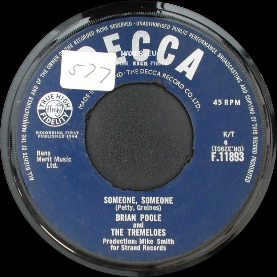 Brian Poole And The Tremeloes - Till The End Of Time / Someone, Someone side B