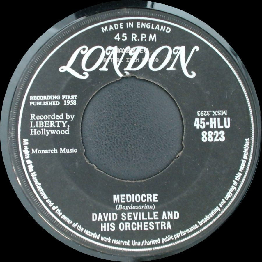 David Seville And His Orchestra / David Seville And The Chipmunks - Mediocre / Alvin's Harmonica side A