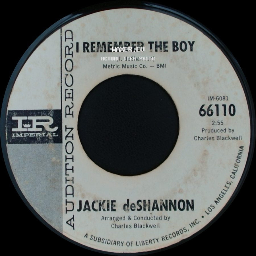 Jackie Deshannon - I Remember The Boy / What The World Needs Now Is Love side A