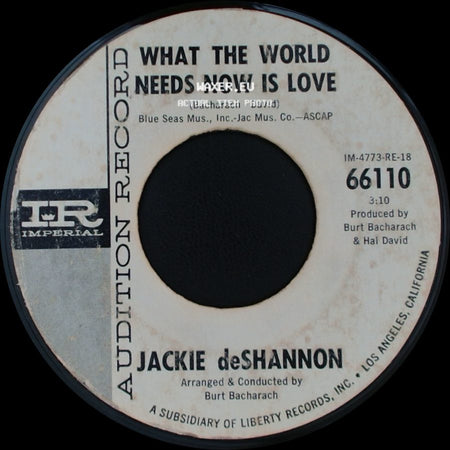 Jackie Deshannon - I Remember The Boy / What The World Needs Now Is Love side B