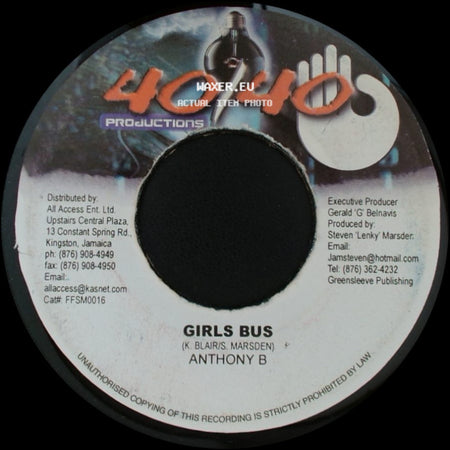Renee Castle / Anthony B - Feel It Now / Girls Bus side B