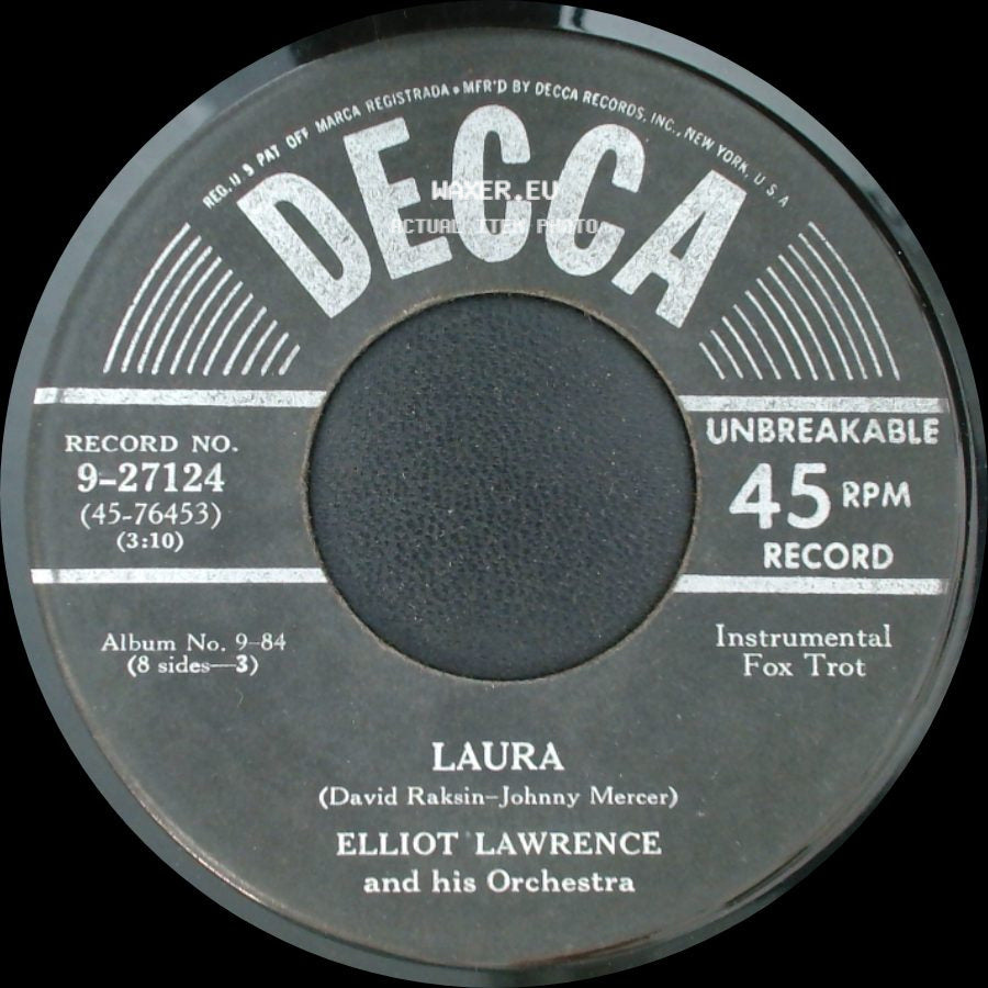 Elliot Lawrence And His Orchestra - I've Got A Crush On You / Laura side B
