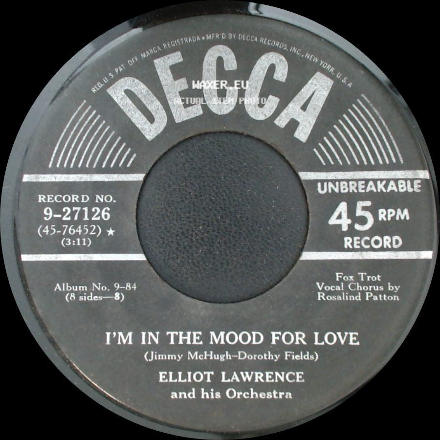 Elliot Lawrence And His Orchestra - Deep Purple / I'm In The Mood For Love side B
