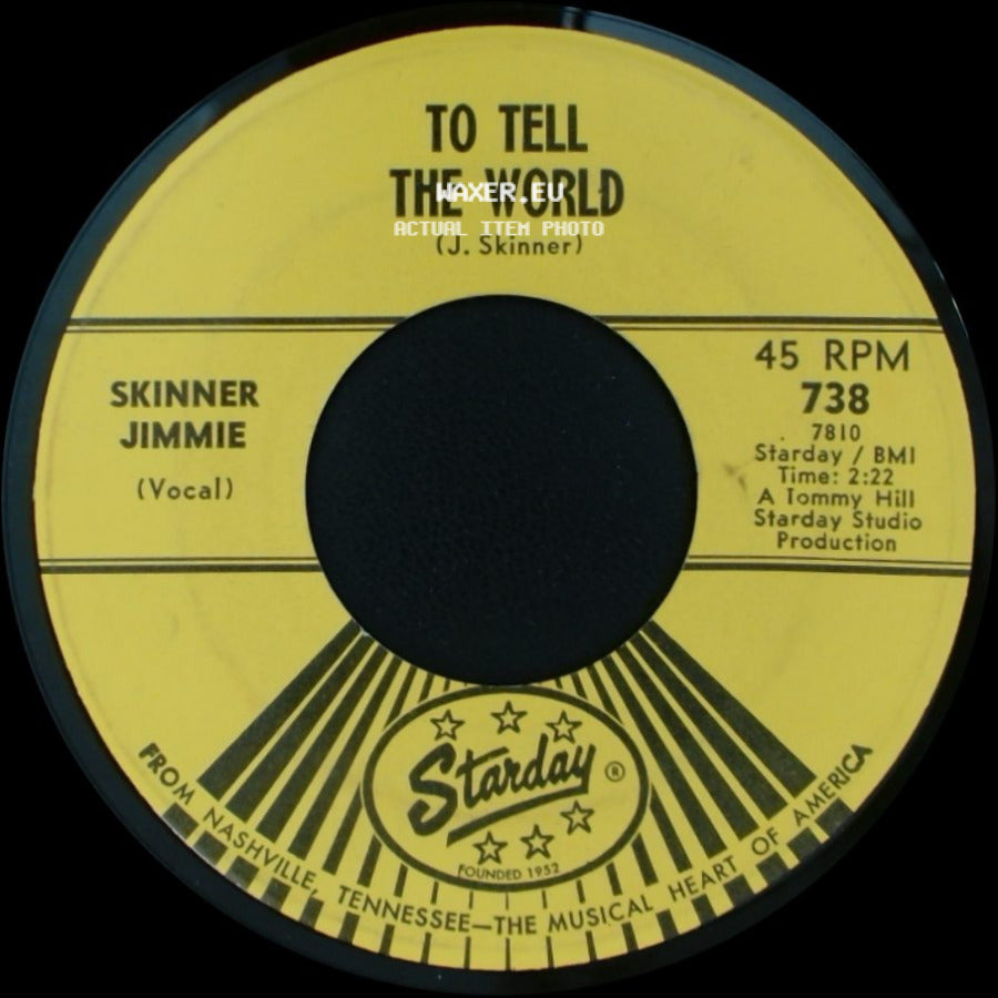 Jimmie Skinner / Skinner Jimmie - Twenty Beers / To Tell The World side B