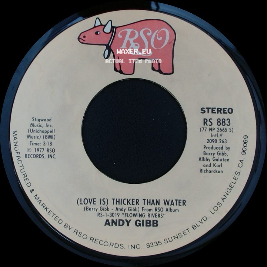Andy Gibb - Words And Music / (Love Is) Thicker Than Water side B