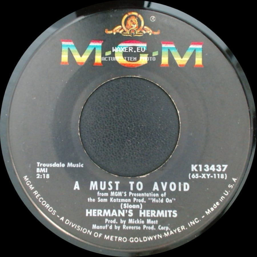 Herman's Hermits - A Must To Avoid / The Man With The Cigar side A