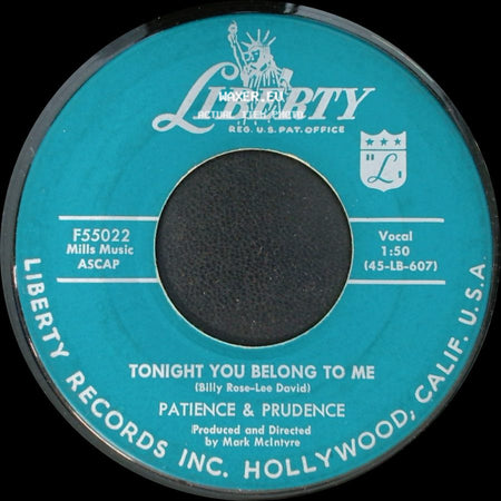 Patience & Prudence / Prudence - Tonight You Belong To Me / A Smile And A Ribbon side A