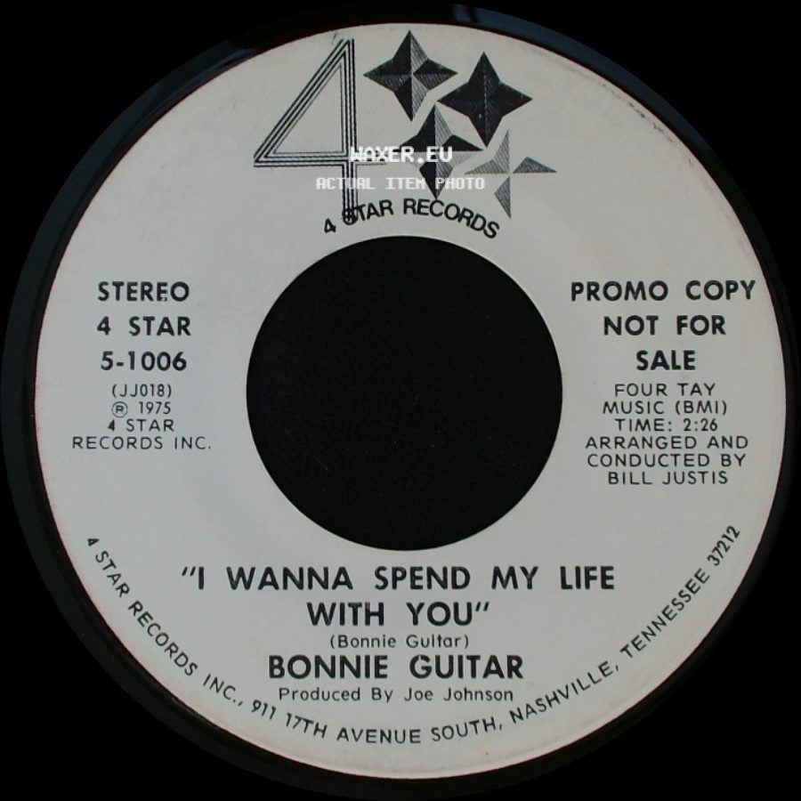 Bonnie Guitar - I Wanna Spend My Life With You / I Wanna Spend My Life With You side B