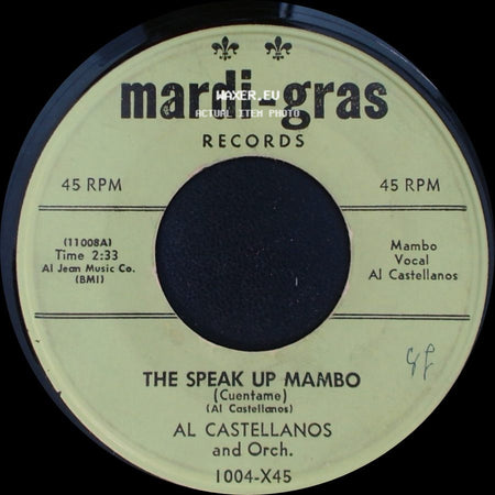Al Castellanos And Orch. - The Speak Up Mambo / Merengue #28 side A