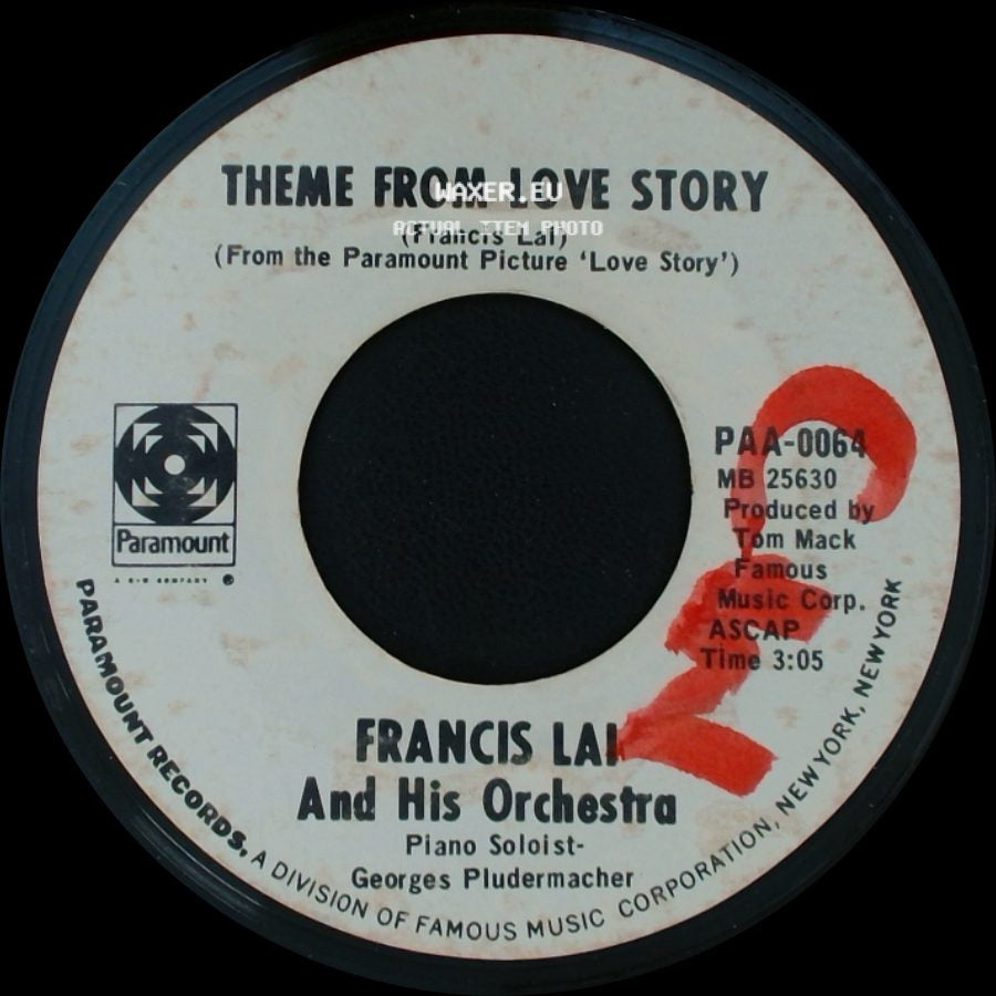 Francis Lai And His Orchestra - Skating In Central Park / Theme From Love Story side B