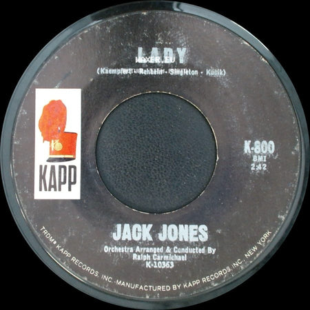 Jack Jones - Afraid To Love / Lady side B