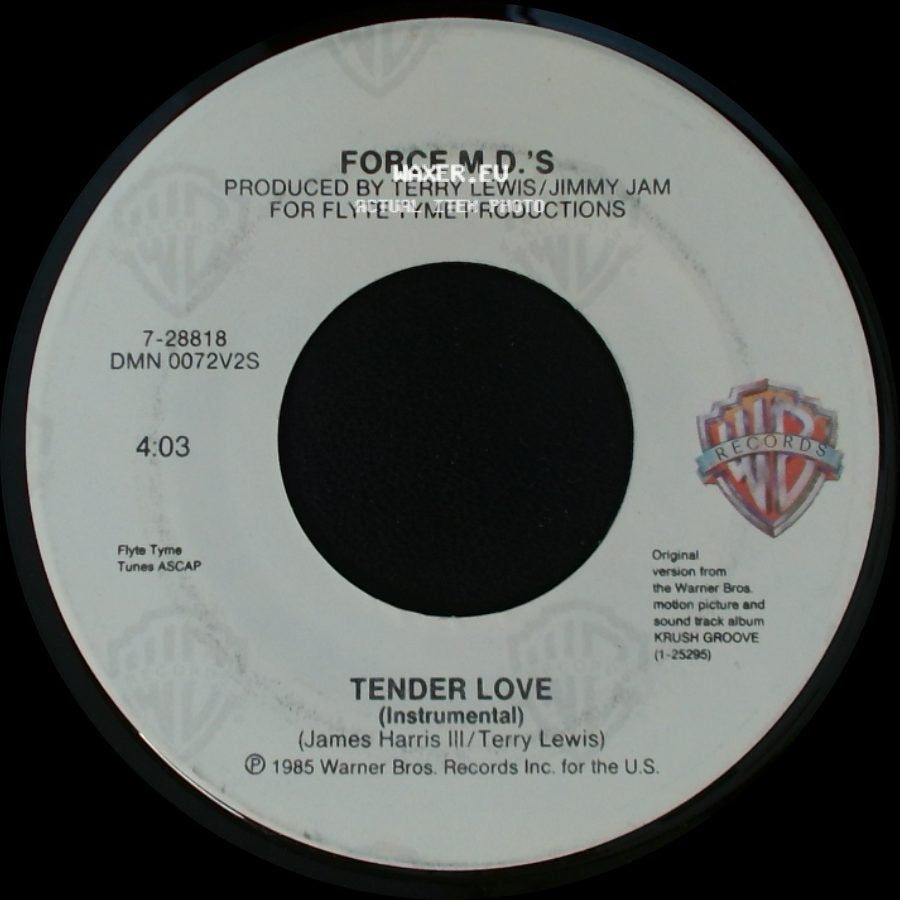 Force M.D.'s - Tender Love (Instrumental) / Tender Love side A