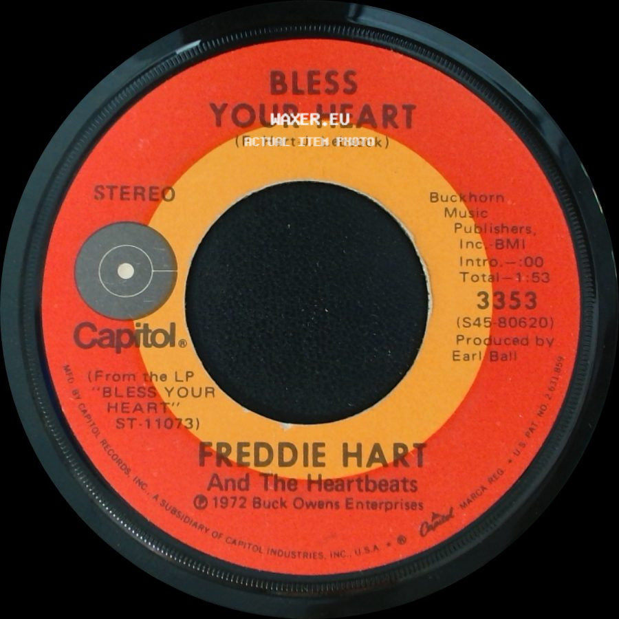 Freddie Hart And The Heartbeats - Conscience Makes Cowards (Of Us All) / Bless Your Heart side B