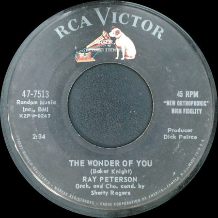 Ray Peterson - I'm Gone / The Wonder Of You side B
