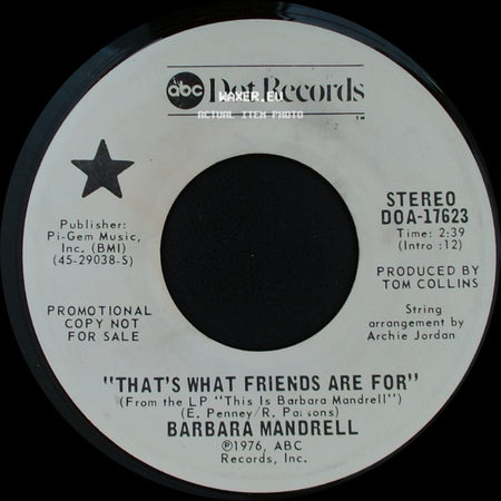 Barbara Mandrell - That's What Friends Are For / "That's What Friends Are For" side A