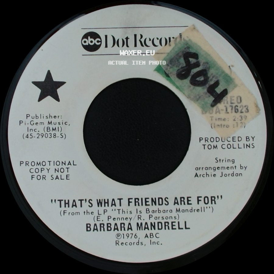Barbara Mandrell - That's What Friends Are For / "That's What Friends Are For" side B