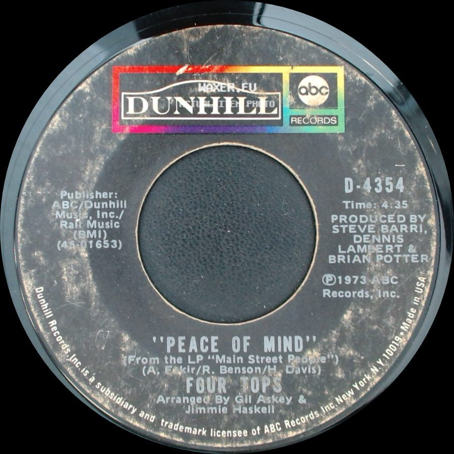 Four Tops - Peace Of Mind / Are You Man Enough side A