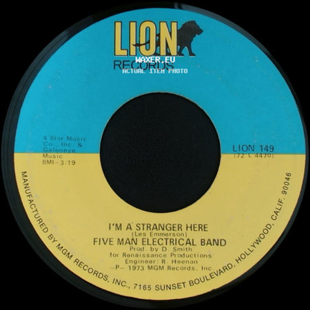 Five Man Electrical Band - Doin' The Best We Can Rag / I'm A Stranger Here side B