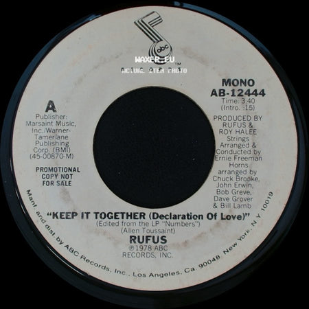 Rufus - Keep It Together (Declaration Of Love) / Keep It Together (Declaration Of Love) side B