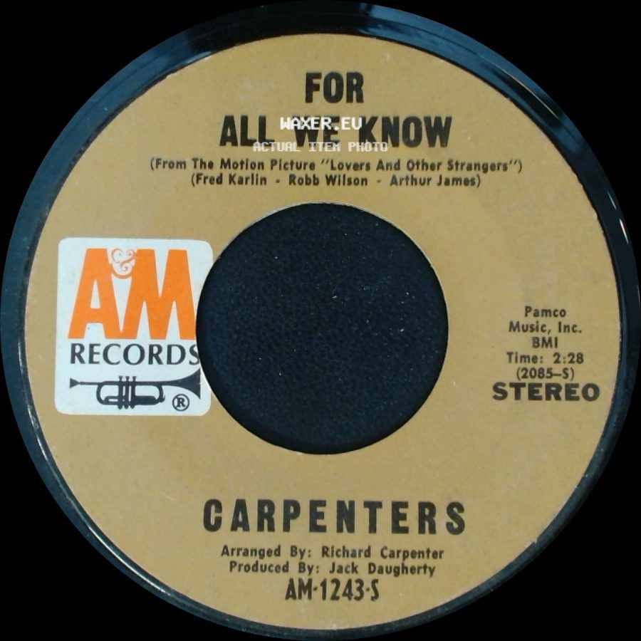 Carpenters - For All We Know / Don't Be Afraid side A