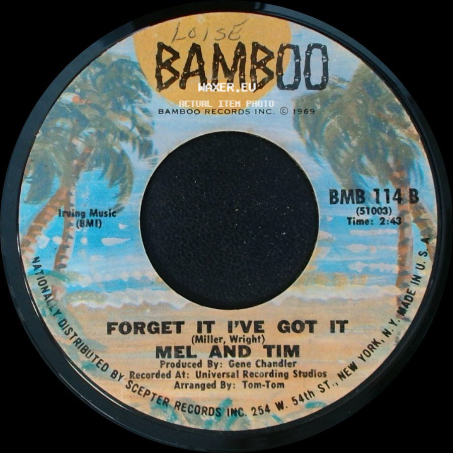 Mel And Tim - Mail Call Time / Forget It I've Got It side B