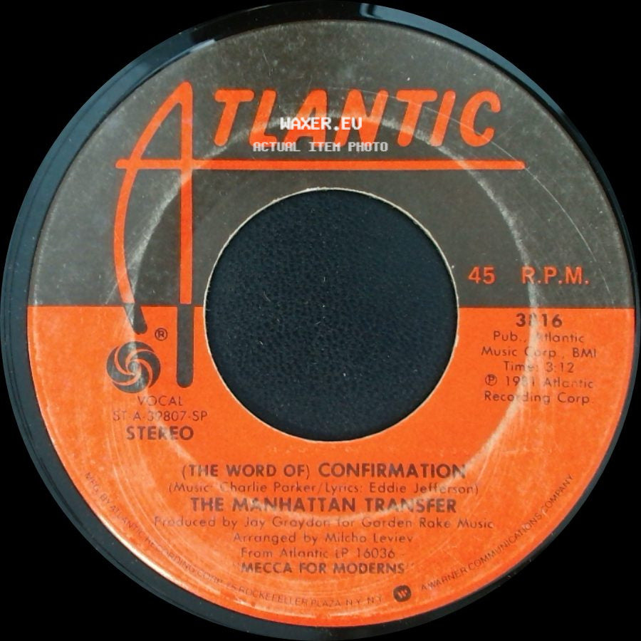 The Manhattan Transfer - Boy From New York City / (The Word Of) Confirmation side B