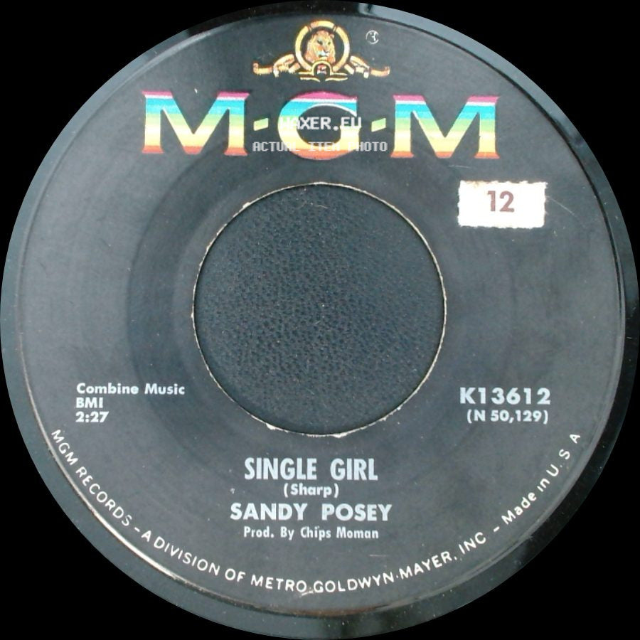 Sandy Posey - Blue Is My Best Color / Single Girl side B