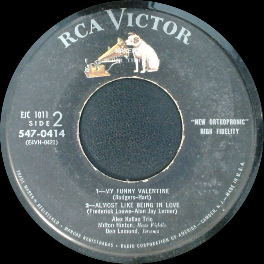 Alex Kallao Trio - Love, Your Magic Spell Is Everywhere / Gone With The Wind / My Funny Valentine / Almost Like Being In Love side B