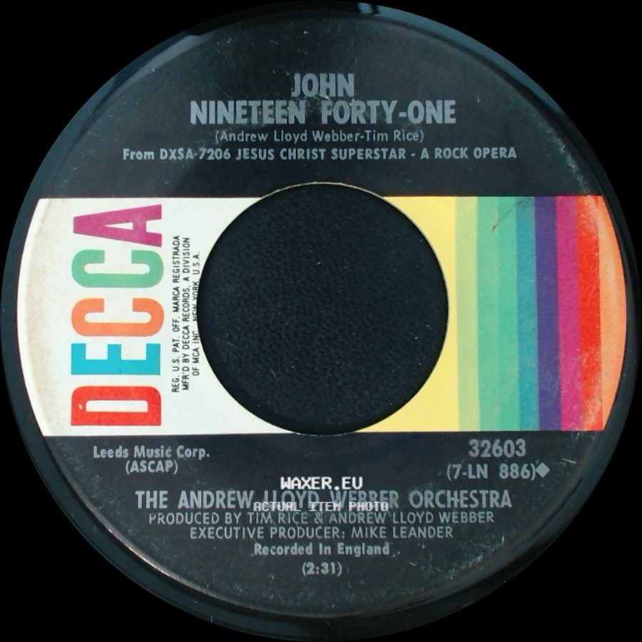 Murray Head With The Trinidad Singers / The Andrew Lloyd Webber Orchestra - Superstar / John Nineteen Forty-One side B