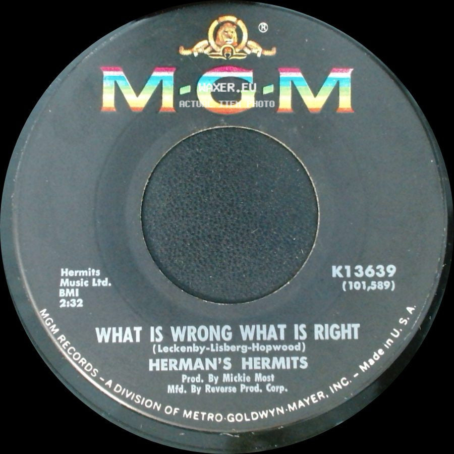 Herman's Hermits - East West / What Is Wrong What Is Right side B