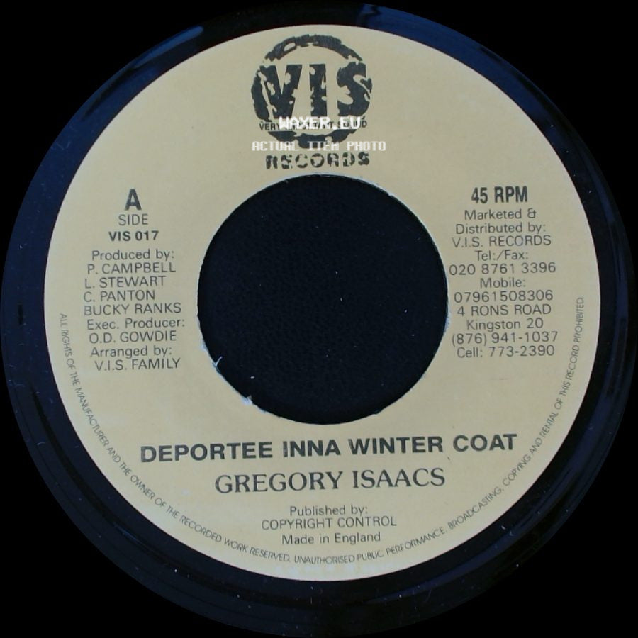 Gregory Isaacs / Jazzwad - Deportee Inna Winter Coat / Version - Gremlin 2010 side A