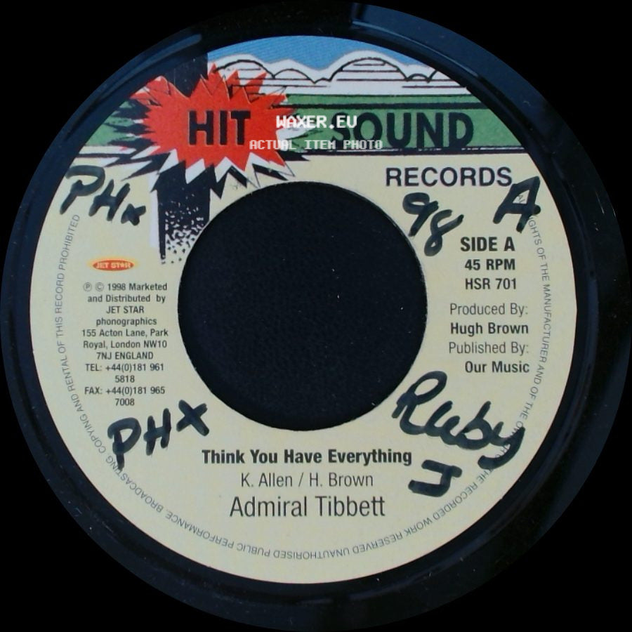 Admiral Tibbett / Lorenzo - Think You Have Everything / Give You All My Loving side A