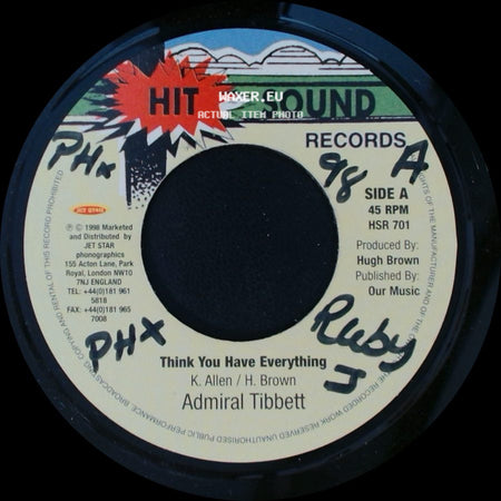 Admiral Tibbett / Lorenzo - Think You Have Everything / Give You All My Loving side A