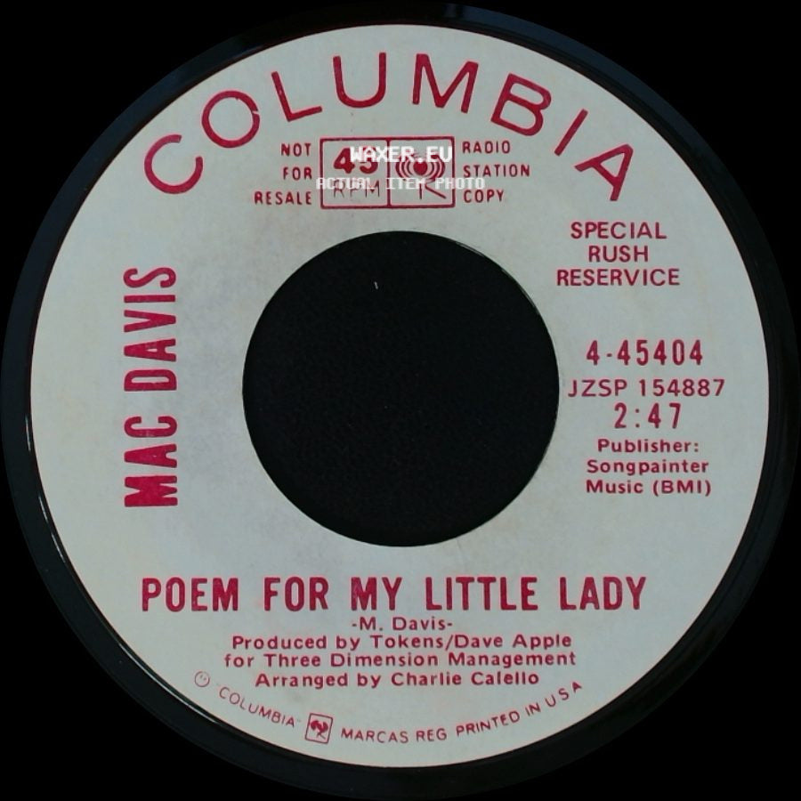 Mac Davis - Poem For My Little Lady / Sweet Dreams And Sarah side A