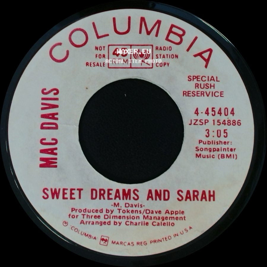 Mac Davis - Poem For My Little Lady / Sweet Dreams And Sarah side B