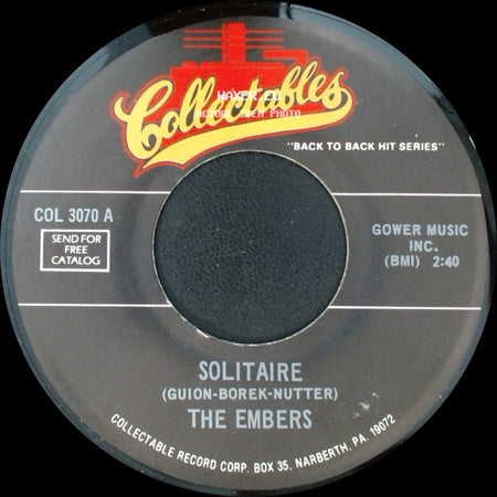 Bob & Earl / The Embers - Harlem Shuffle / Solitaire side B