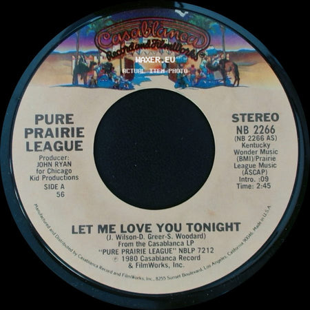 Pure Prairie League - Let Me Love You Tonight / Janny Lou side A
