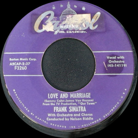Frank Sinatra - The Impatient Years / Love And Marriage side B