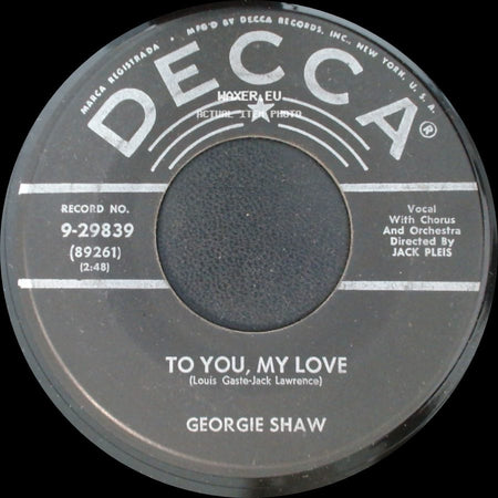 Georgie Shaw - To You, My Love / Fallen Angel (Are You Sorry) side A