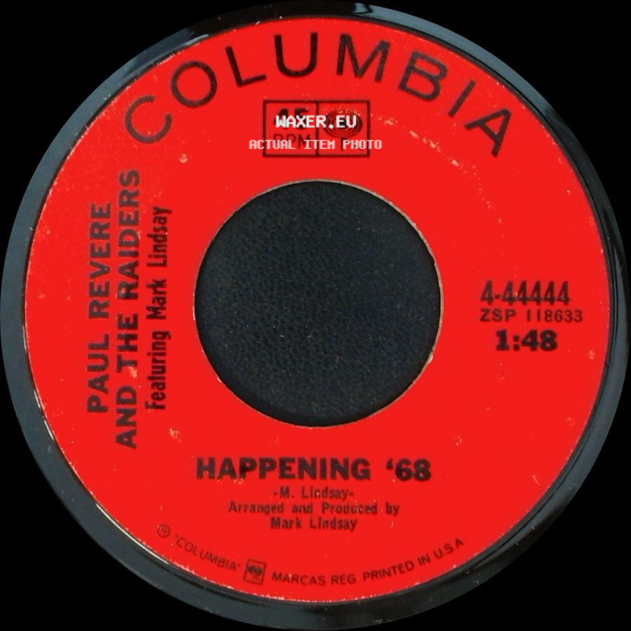 Paul Revere And The Raiders Featuring Mark Lindsay - Happening '68 / Too Much Talk side A