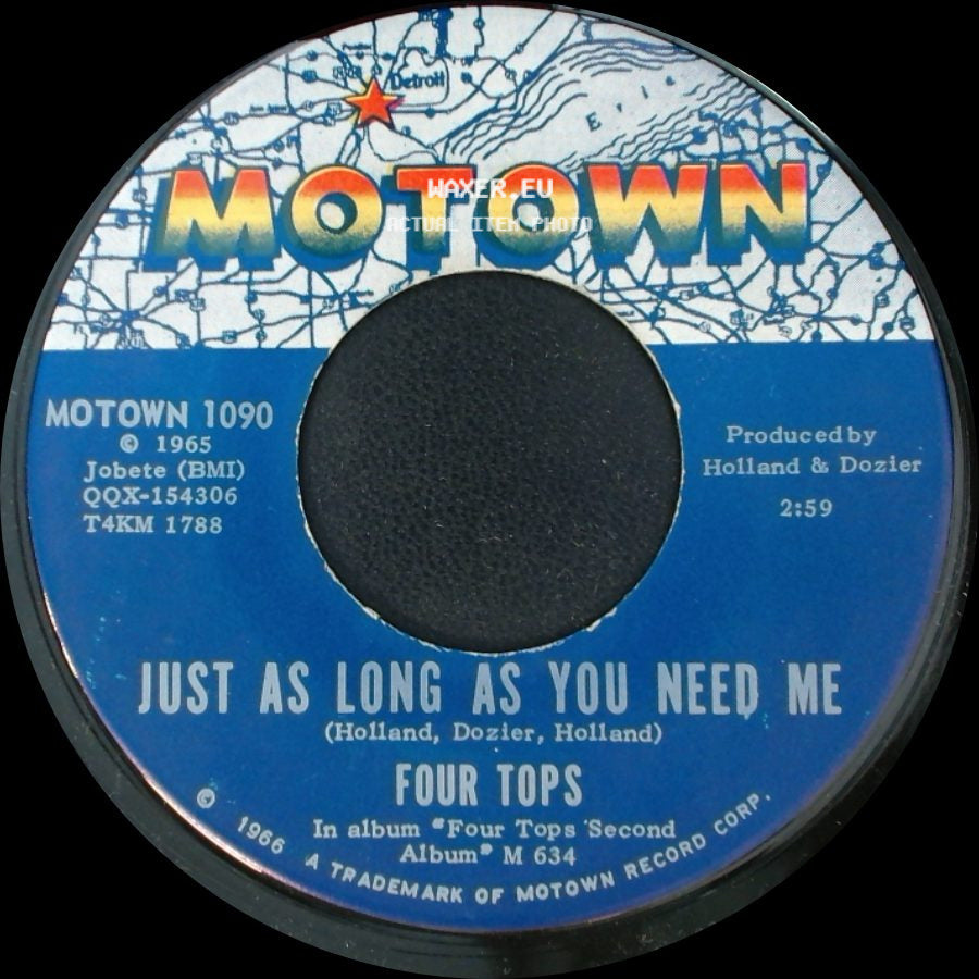Four Tops - Shake Me, Wake Me (When It's Over) / Just As Long As You Need Me side B
