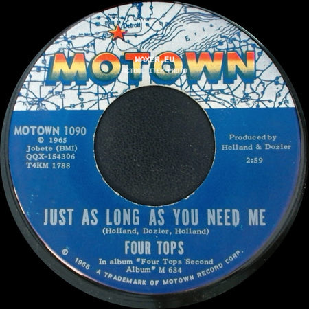 Four Tops - Shake Me, Wake Me (When It's Over) / Just As Long As You Need Me side B