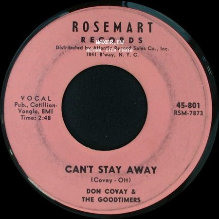 Don Covay & The Goodtimers - Can't Stay Away / Mercy, Mercy side A
