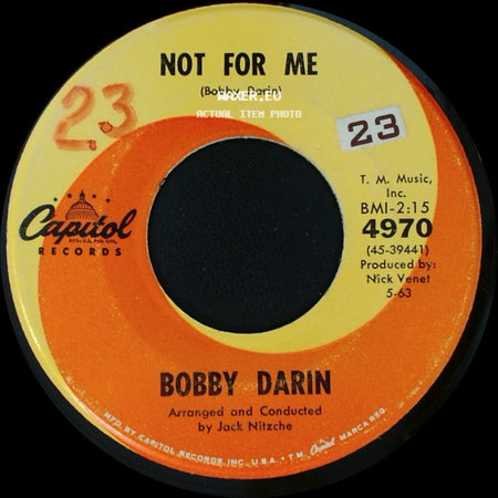 Bobby Darin - 18 Yellow Roses / Not For Me side B
