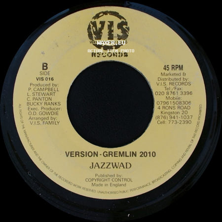Future Troubles / Jazzwad - Cool Nuh Bwoy / Version - Gremlin 2010 side B