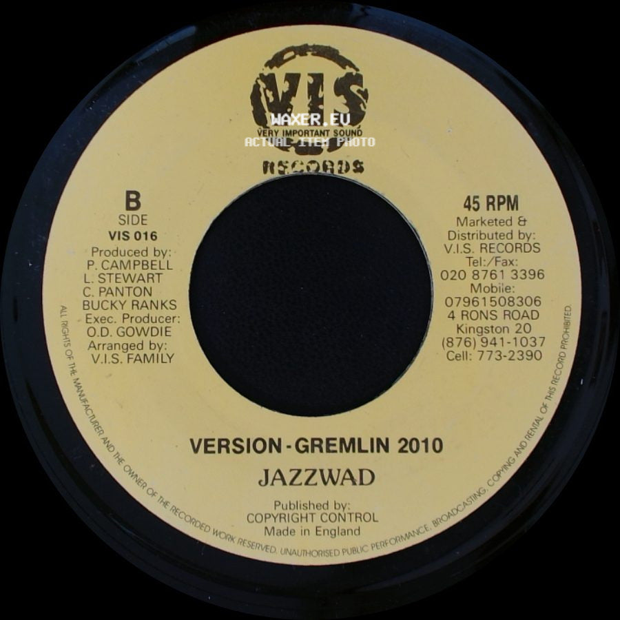 Cool Nuh Bwoy / Jazzwad - Future Troubles / Version - Gremlin 2010 side B