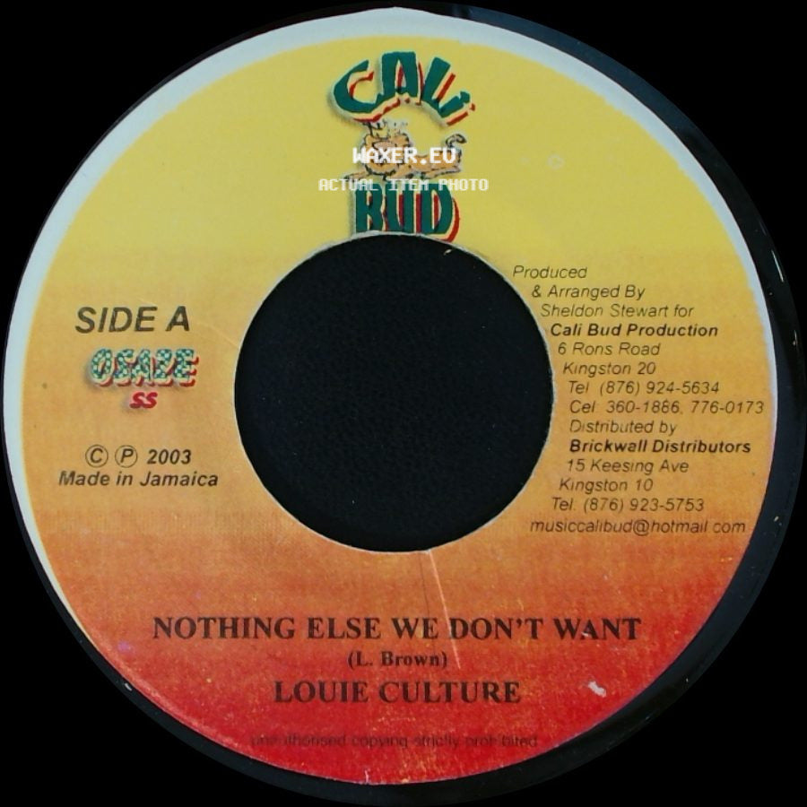 Louie Culture / Kip Rich - Nothing Else We Don't Want / Good People A Plea side A