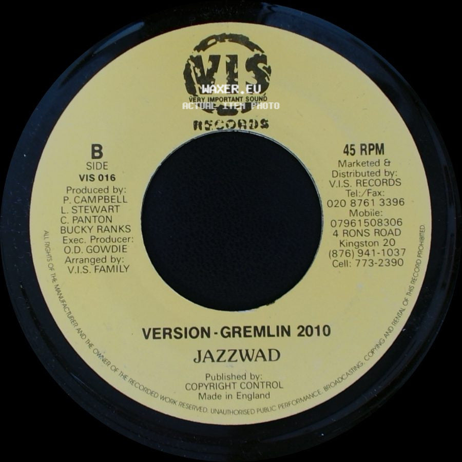Future Troubles / Jazzwad - Cool Nuh Bwoy / Version - Gremlin 2010 side B