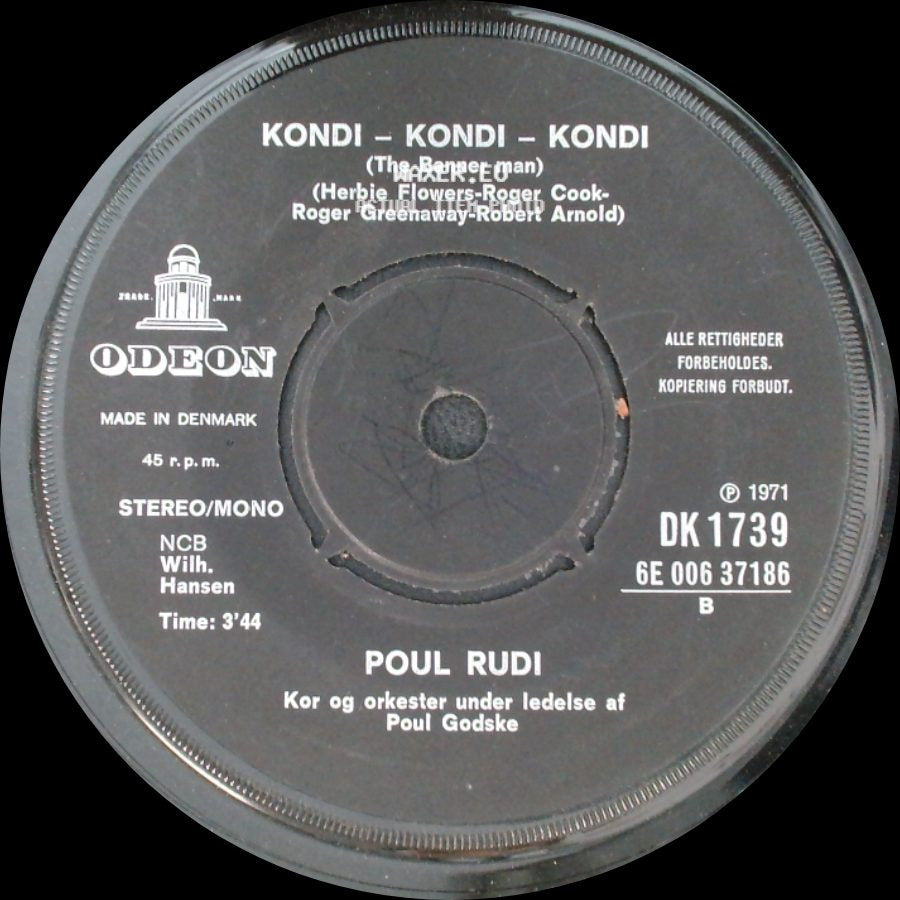 Poul Rudi - Jeg Gør Hvad Jeg Kan For Maria / Kondi - Kondi - Kondi (The Banner Man) side B